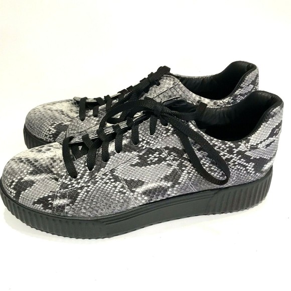 J By Janiko Sneakers Flatform 39 US 9 Womens Snakeskin Python Leather New - Picture 7 of 12